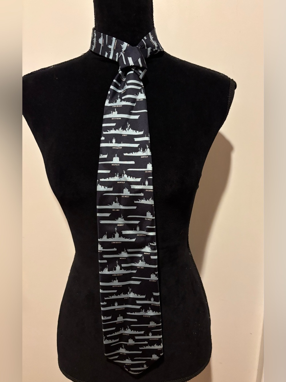 Josh Bach Navy Blue Battleship Novelty Tie